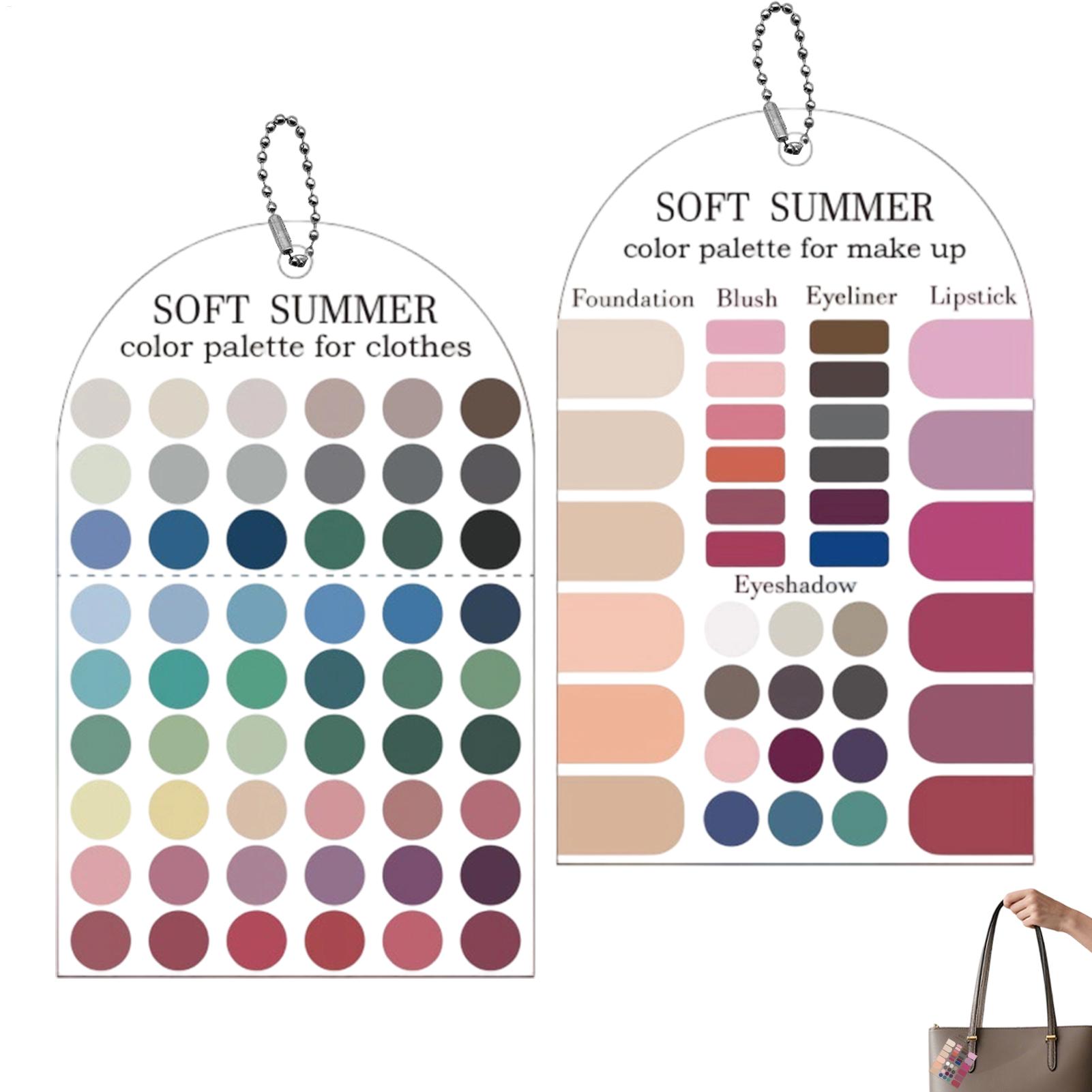 Summer Clothing Palette - การ์ดสีอะคริลิคแบบนุ่ม 2 ชิ้น สำหรับฤดูร้อน การ์ดตัวอย่างสีตามฤดูกาล คู่มือการจับคู่สีสำหรับเสื้อผ้า