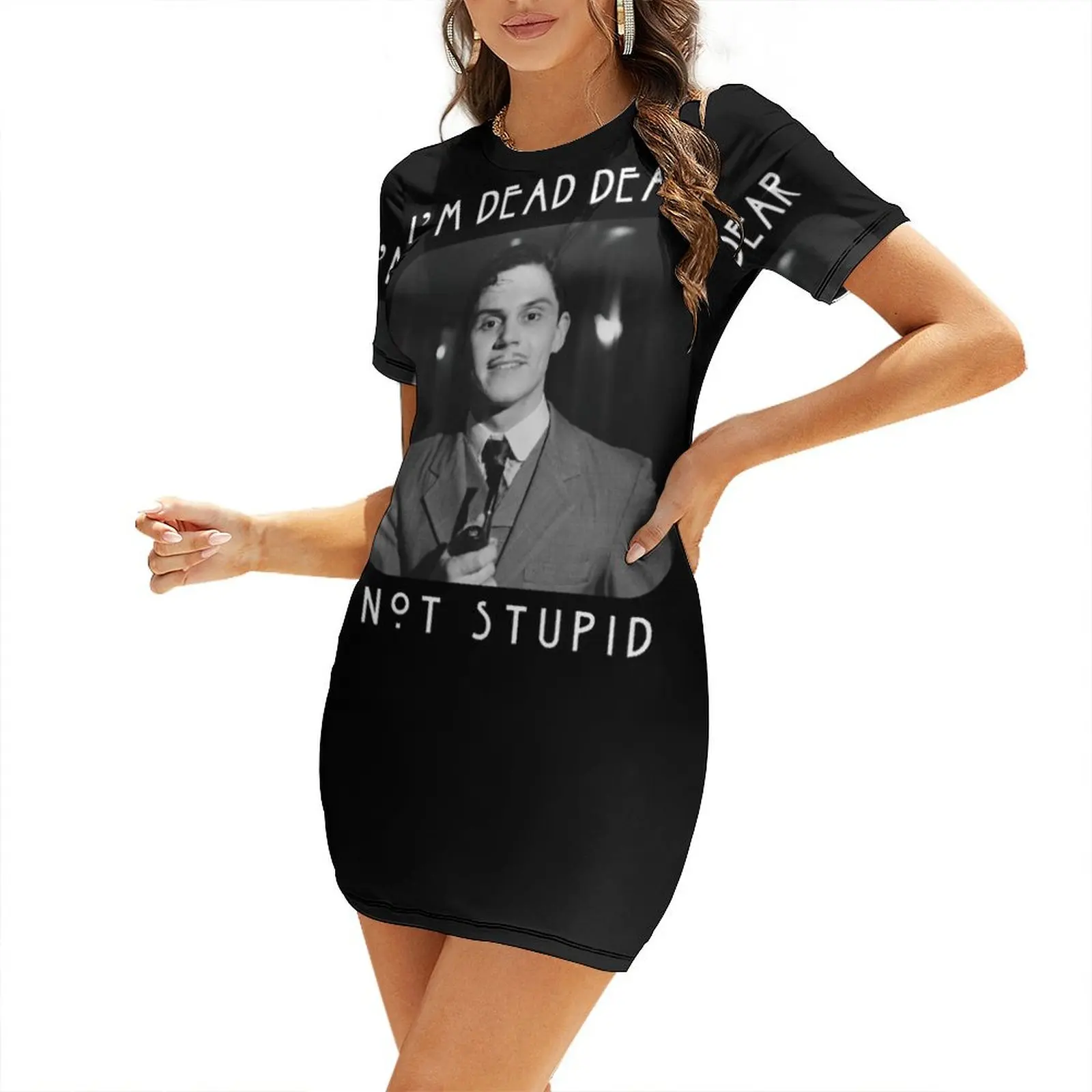 Summer Clothing Quotes - ฉันตายแล้วที่รัก ไม่ใช่คนโง่ คำพูดจากโรงแรม มิสเตอร์มาร์ช เดรสแขนสั้น เดรสฤดูร้อนสำหรับผู้หญิง