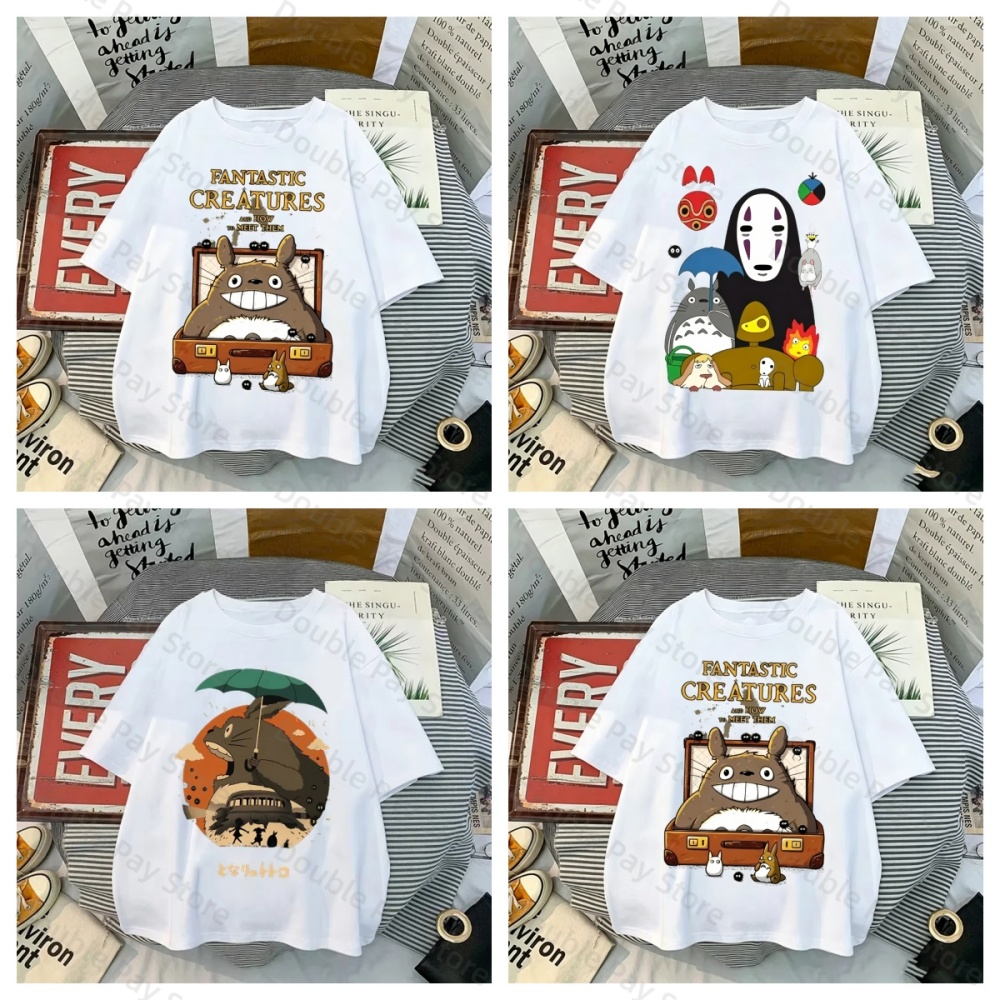 Summer Away Clothing - อะนิเมะโทโทโร่ สไปริตเต็ด อะเวย์เสื้อยืดยูนิเซ็กส์ พลัสไซส์ ฮายาโอะ มิยาซากิการ์ตูนคาวาอิ