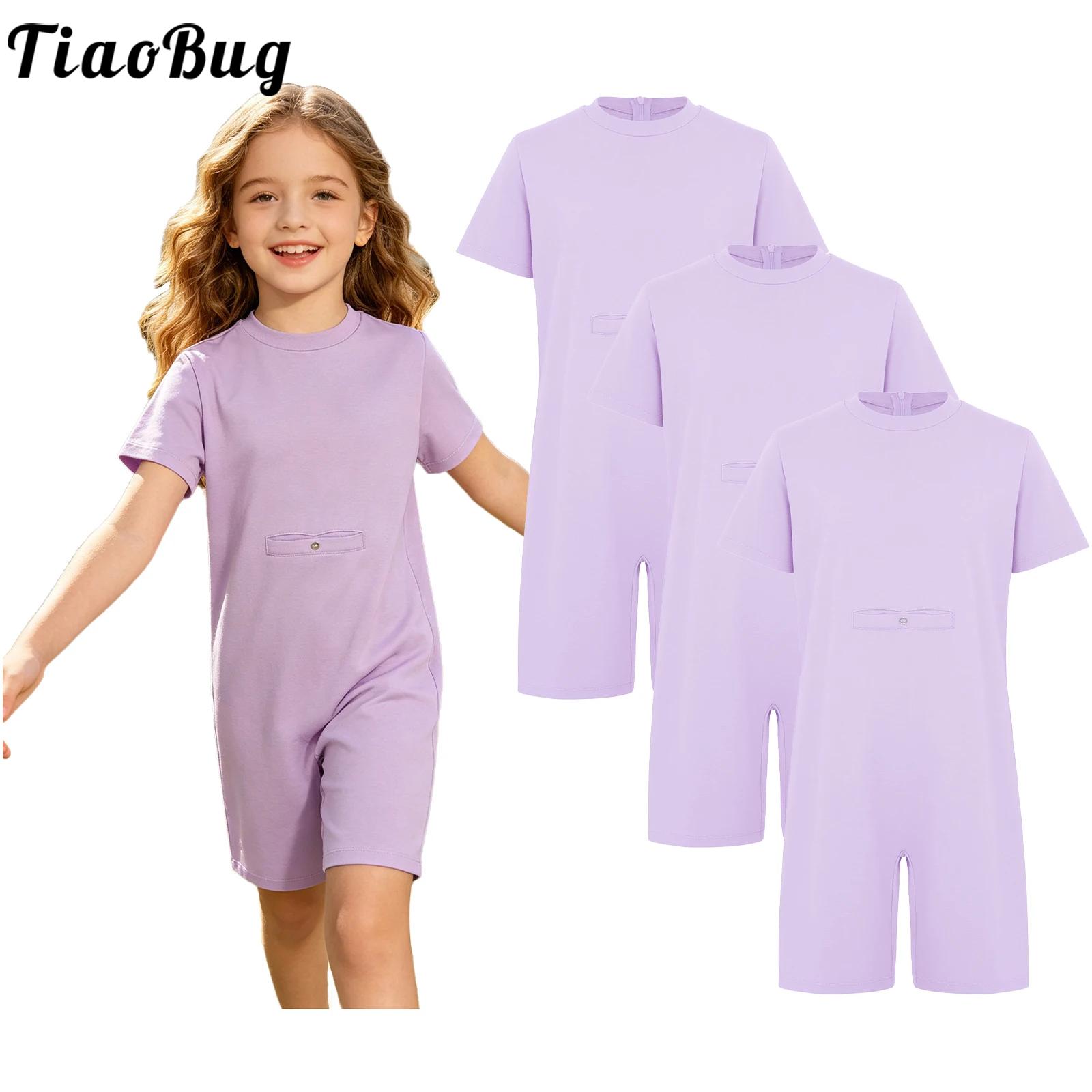 Summer Clothing Needs - ชุดรอมเปอร์เด็กพิเศษ 3 ชิ้น สำหรับเด็กออทิสติก สีพื้น แขนสั้น