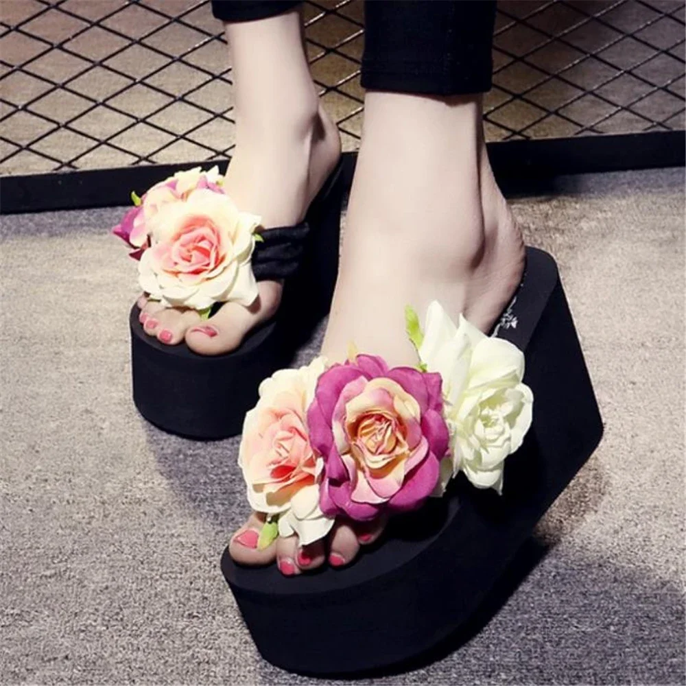 Summer Clothing Korea - รองเท้าผู้หญิงขายร้อนSoild Wedgeแพลตฟอร์มFlip Flopsรองเท้าผู้หญิง2025ฤดูร้อนรองเท้ารองเท้าส้นสูงรองเท้าแตะชายหาดสุภาพสตรีหนาสูง
