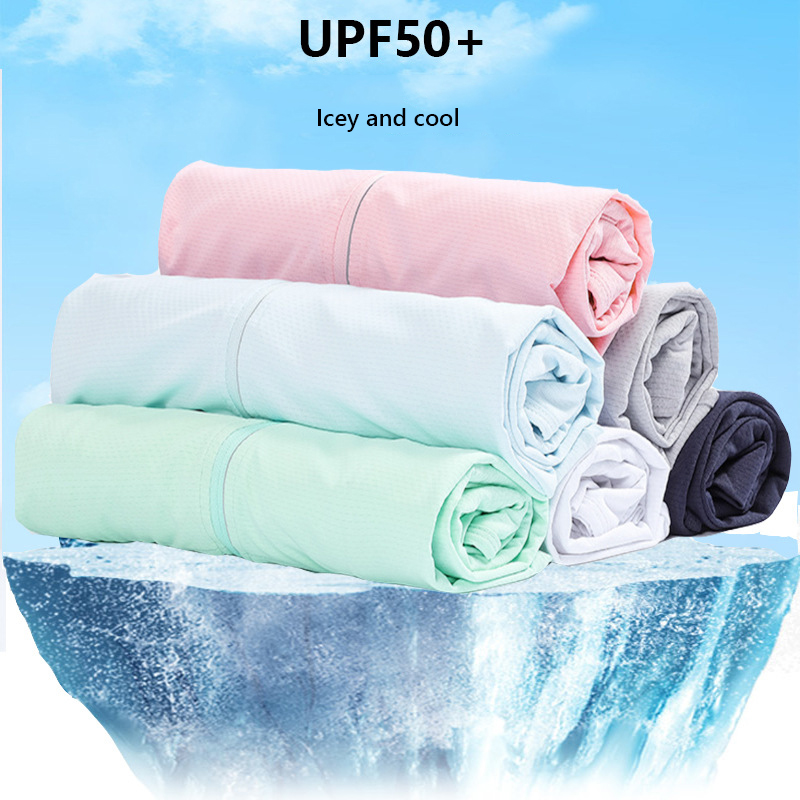 Summer Rays Clothing - UPF50 + เสื้อแจ็กเก็ตป้องกันแสงแดดเสื้อผ้ากันแดดรังสียูวีผ้าไหมน้ำแข็งให้ความรู้สึกเย็นเสื้อโค้ทผิวหนังกันลมเย็นสำหรับฤดูร้อนทะเลวันหยุดปีนเขา