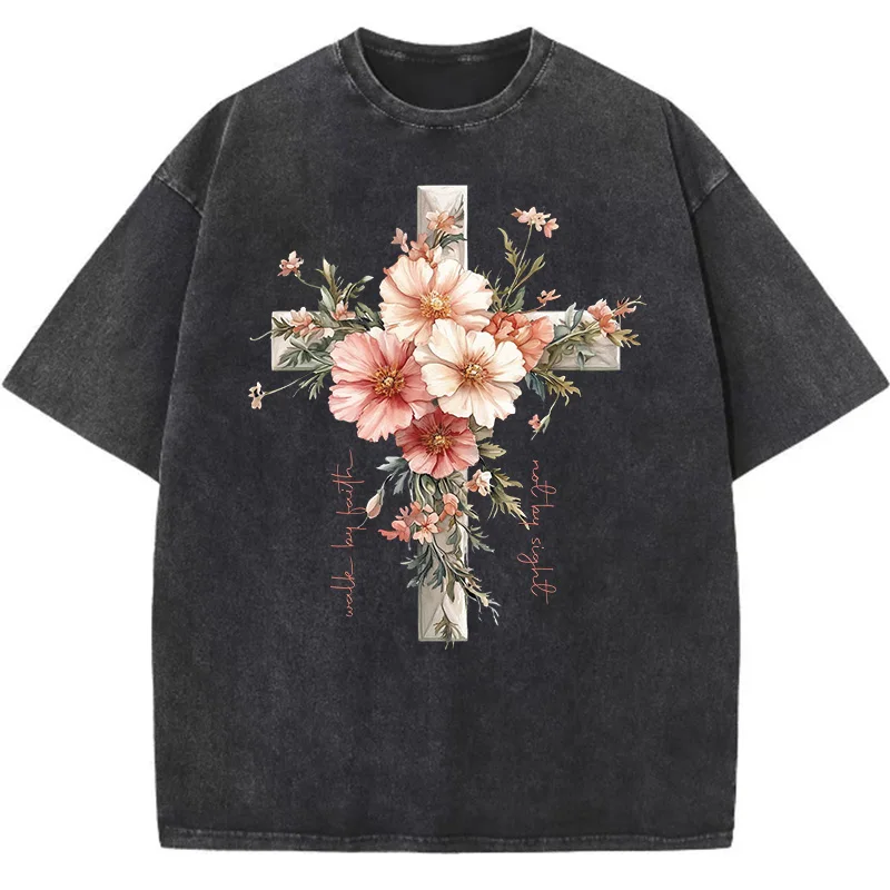 Summer Clothing Quotes - ดอกไม้คริสเตียนเสื้อพระเยซู Light TEE คําคมสร้างแรงบันดาลใจเสื้อผ้าผู้หญิงข้อพระคัมภีร์ดอกไม้ศาสนา TShirt Grace