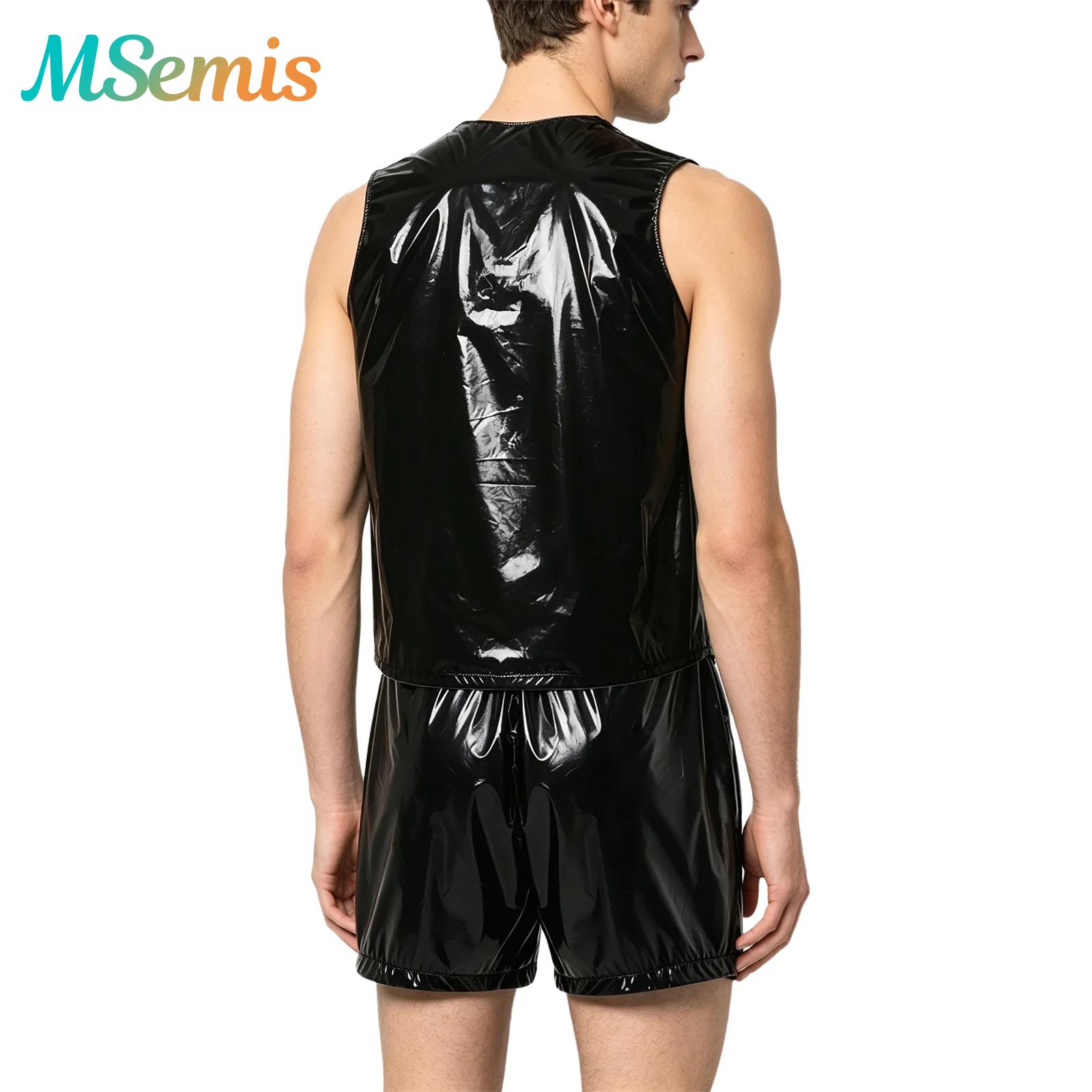 Summer Clothing Needs - ชุดกีฬาผู้ชายแบบกันน้ำ เสื้อกล้ามและกางเกงบ็อกเซอร์ติดกระดุมด้านข้าง ชุดสองชิ้น เสื้อผ้าสำหรับผู้พิการและผู้ที่มีความต้องการพิเศษ