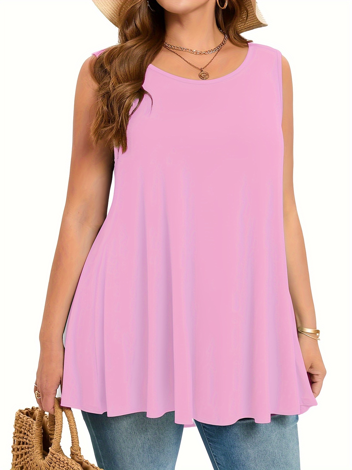 ขนาดบวกที่เรียบง่ายเสื้อกล้ามแ - Summer Upf Clothing บทวิจารณ์และราคา