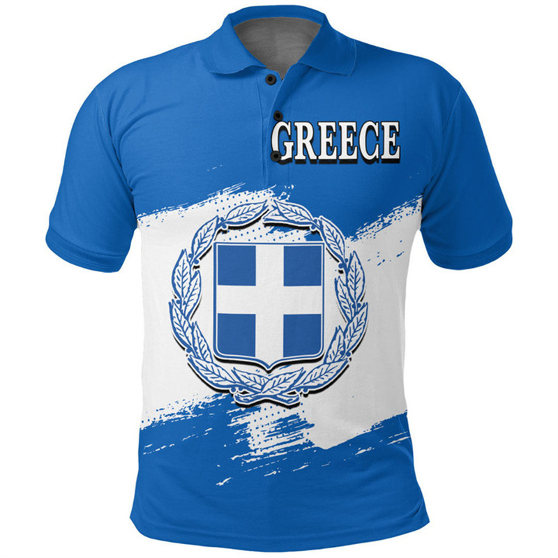 กรีซธงแผนที่ 3D พิมพ์เสื้อโปโล - Summer Clothing For Greece บทวิจารณ์และราคา