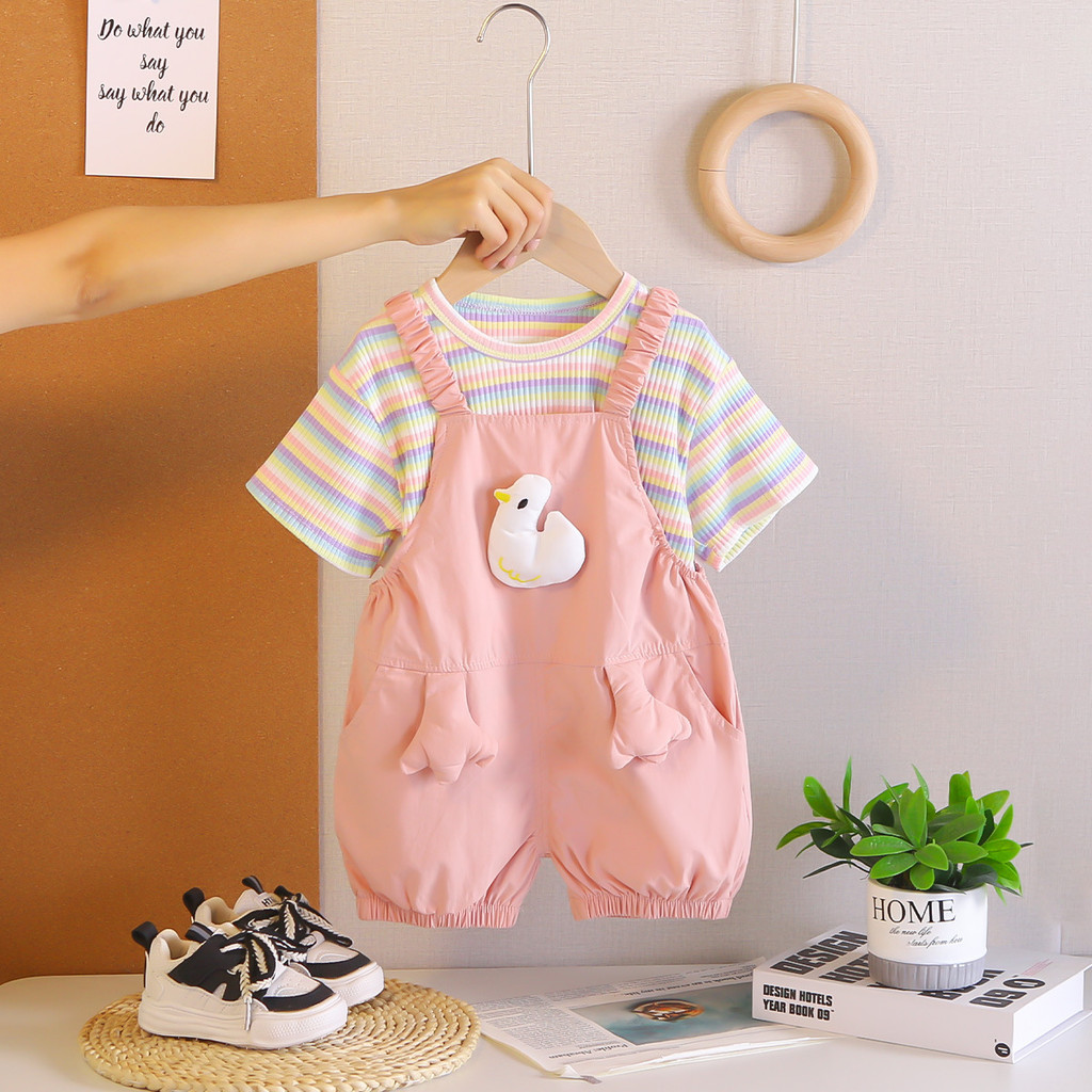 ชุดเสื้อผ้าเด็กผู้หญิงวัยหัดเด - Summer Duck Clothing บทวิจารณ์และราคา
