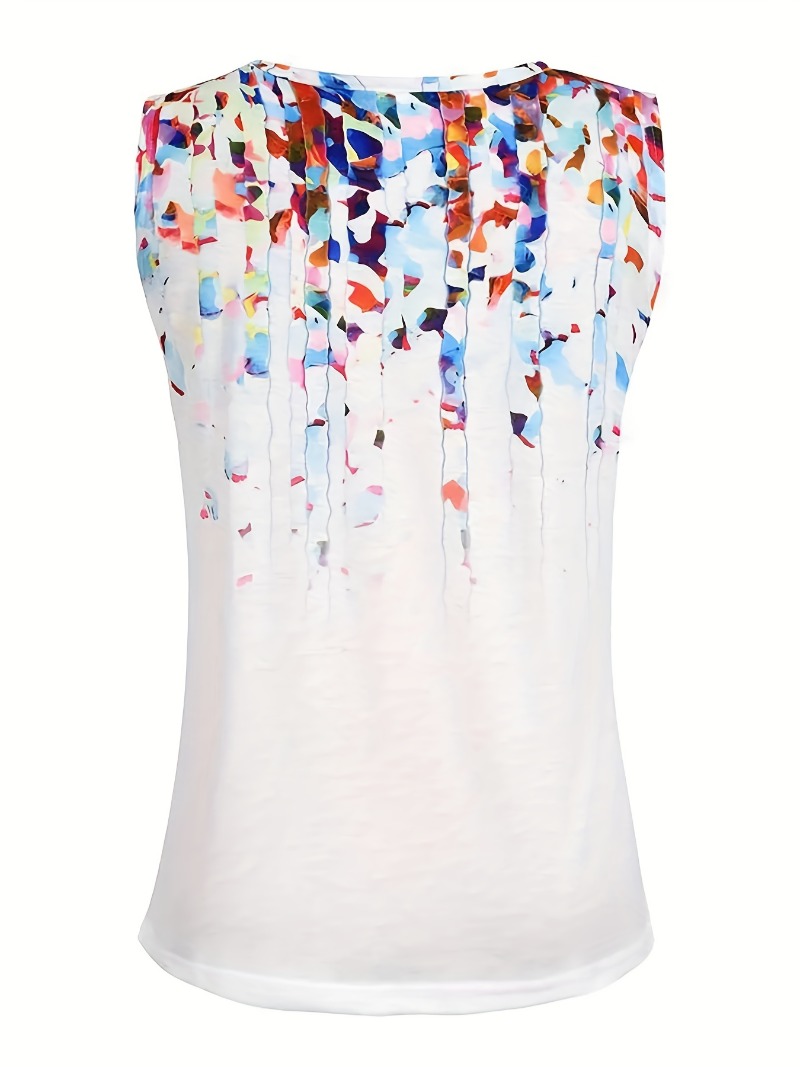 เสื้อแขนกุดคอวีพิมพ์ลายดอกไม้, - Summer Clothing For Plus Size Women บทวิจารณ์และราคา