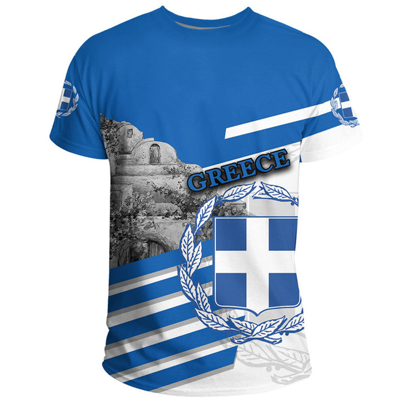 กรีซธงแผนที่ 3d พิมพ์ T เสื้ออ - Summer Clothing For Greece บทวิจารณ์และราคา