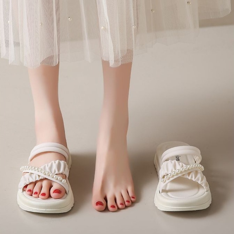 รองเท้าแตะแบบสวมสองแบบสำหรับผู - Summer Clothing Korea บทวิจารณ์และราคา