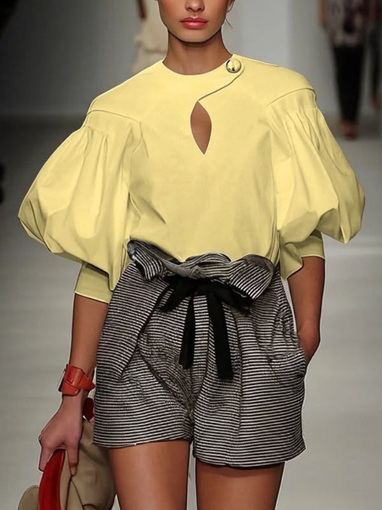 เสื้อเชิ้ตผู้หญิง Yeezzi คอกลม - Yellow Summer Clothing บทวิจารณ์และราคา