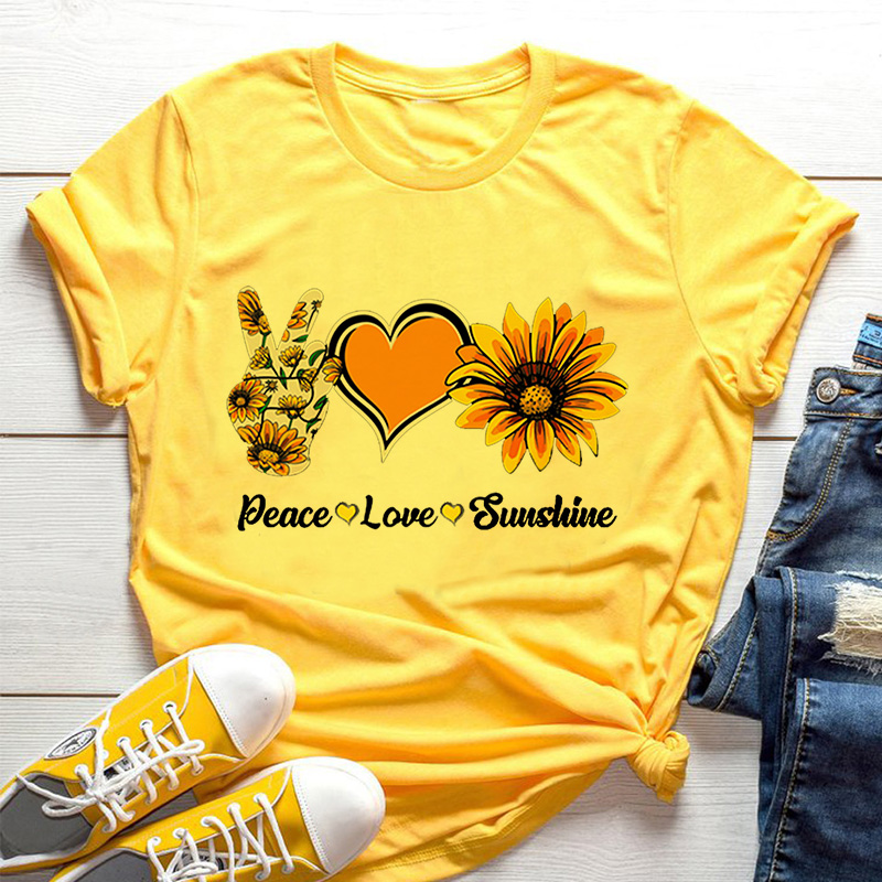 เสื้อยืดผู้หญิงสีเหลืองลายดอกท - Yellow Summer Clothing บทวิจารณ์และราคา